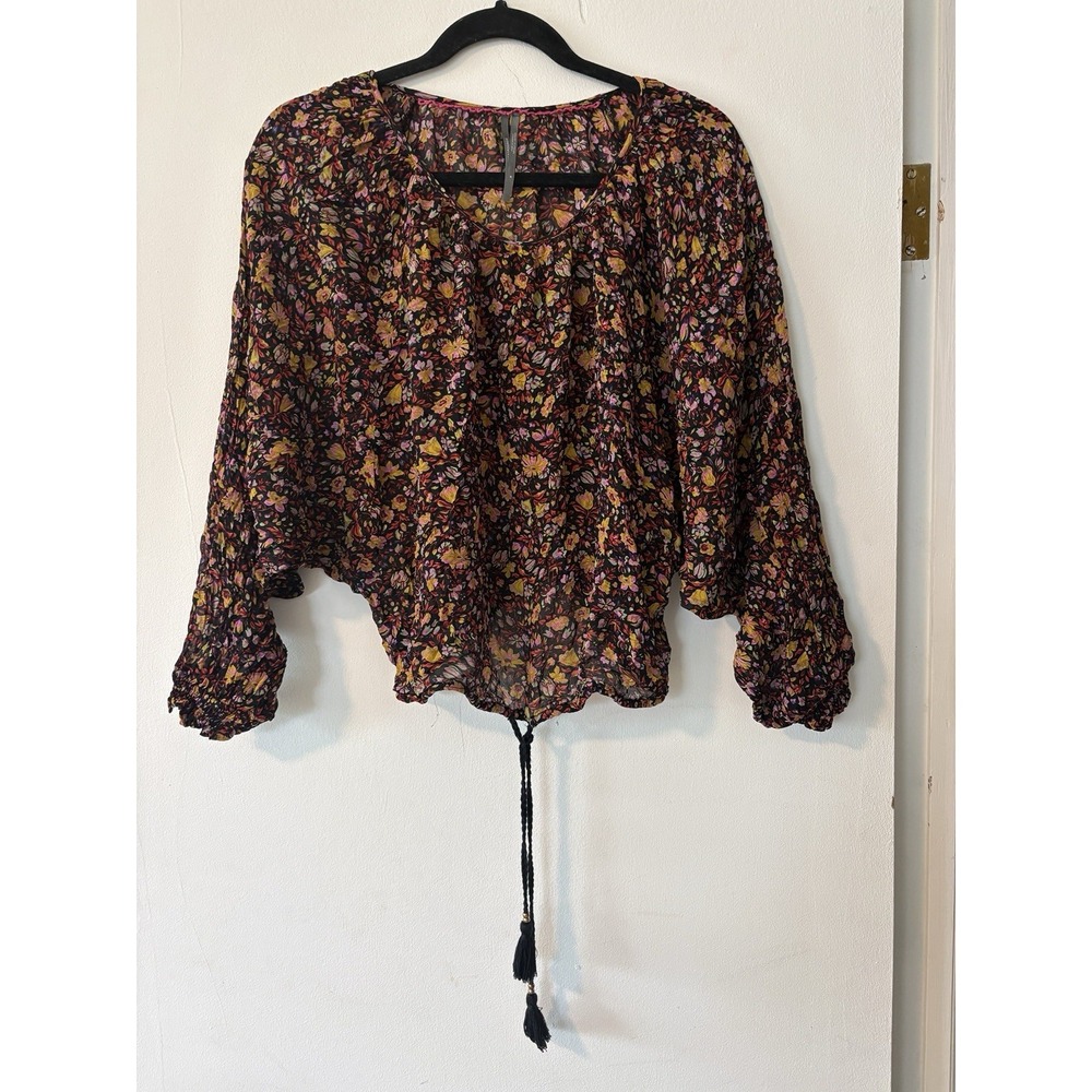 Anthropologie Pauline Balloon-Sleeved Blouse Women's Medium Boho Floral